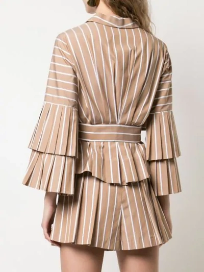 Shop Alexis Lipa Blouse In Tan Stripe