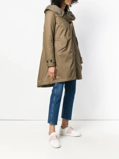 Shop Woolrich Hooded Layered Parka - Brown