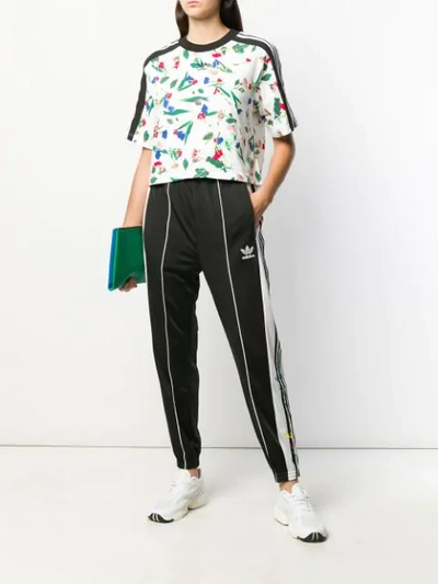 Shop Adidas Originals Floral Track Trousers In Black