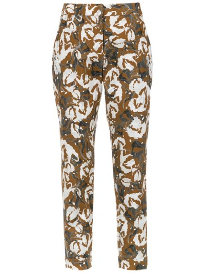 Shop Andrea Marques Printed Straight Trousers In White