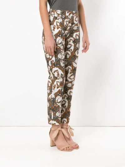 Shop Andrea Marques Printed Straight Trousers In White