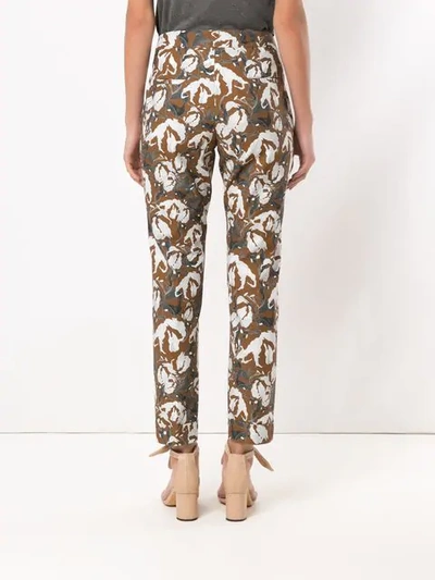 Shop Andrea Marques Printed Straight Trousers In White