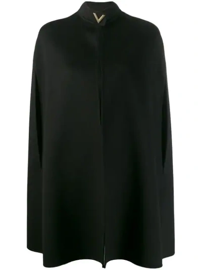 Shop Valentino Mid-length Cape Coat - Black