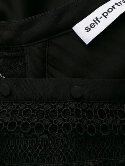 Shop Self-portrait Ruffle Detail Jumpsuit In Black