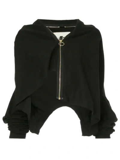 Shop Aganovich Layered Zip-up Jacket In Black