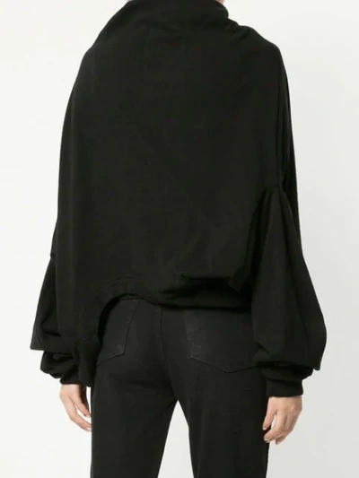 Shop Aganovich Layered Zip-up Jacket In Black