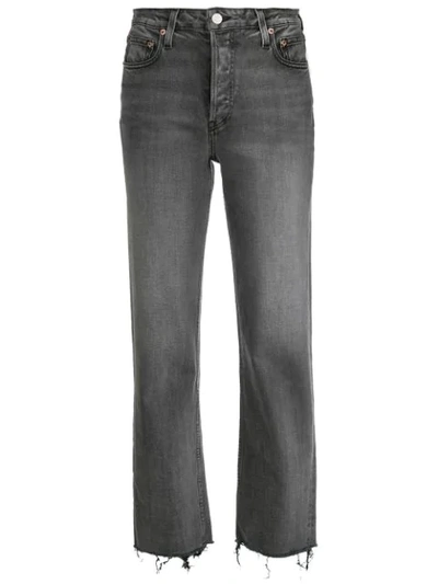 Shop Trave Denim Mid Rise Straight-leg Jeans In Grey