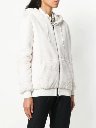 Shop Tom Ford Hooded Zipped Jacket - White