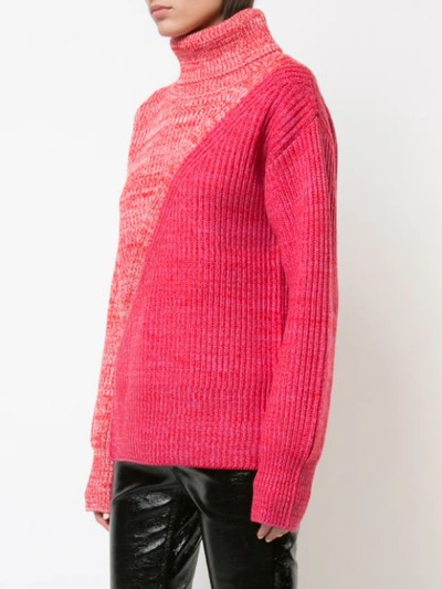 Shop Derek Lam 10 Crosby Bi-color Turtleneck Sweater - Red