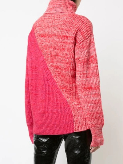 Shop Derek Lam 10 Crosby Bi-color Turtleneck Sweater - Red