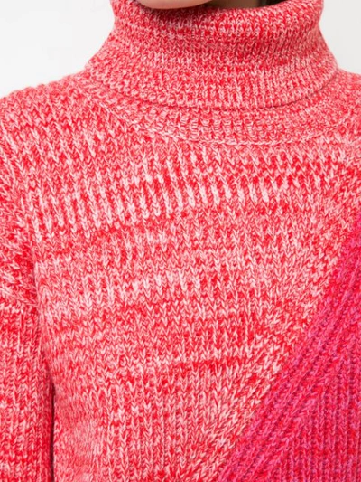 Shop Derek Lam 10 Crosby Bi-color Turtleneck Sweater - Red
