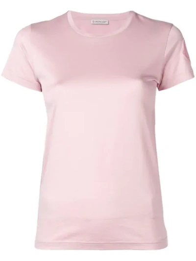 Shop Moncler Round Neck T-shirt In Pink