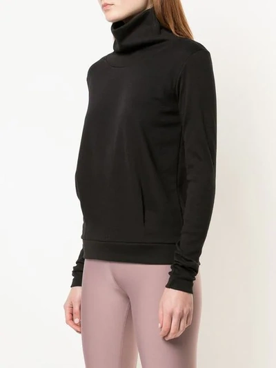 Shop Alo Yoga Funnel Neck Sports Sweatshirt In Black
