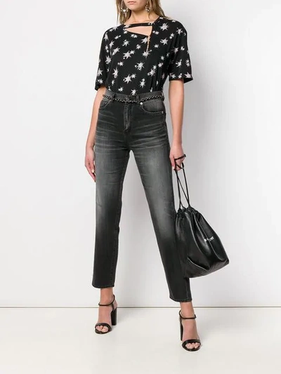 Shop Saint Laurent Distressed Boyfriend Jeans In Black