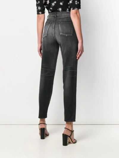 Shop Saint Laurent Distressed Boyfriend Jeans In Black