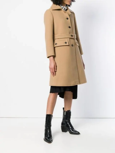 Shop Chloé Flared Double Breasted Coat - Neutrals