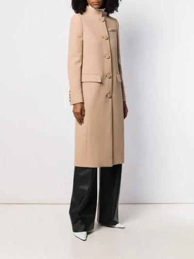 Shop Givenchy Classic Button-up Coat In Neutrals