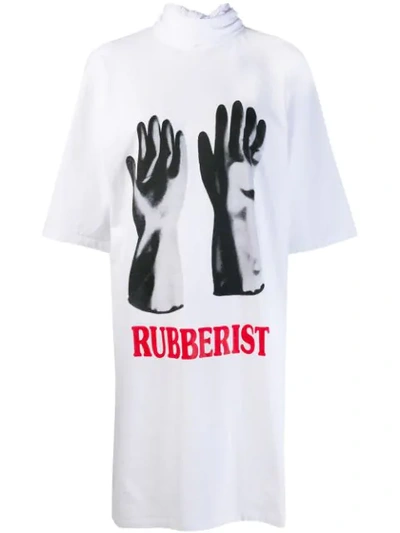 Shop Christopher Kane Rubberist' Tie Jersey Dress In White