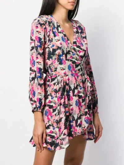 Iro Bloomy Printed Long-sleeve Wrap Dress In Pink | ModeSens