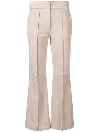 Shop Joseph Front Seamed Cropped Trousers In Neutrals