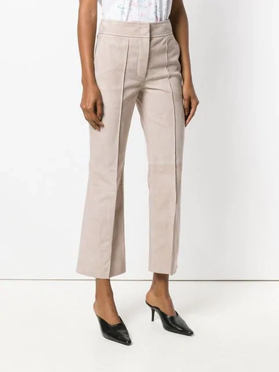 Shop Joseph Front Seamed Cropped Trousers In Neutrals