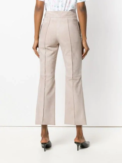 Shop Joseph Front Seamed Cropped Trousers In Neutrals