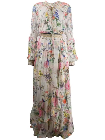 Shop Camilla Blouson Sleeve Wrap Dress - Neutrals