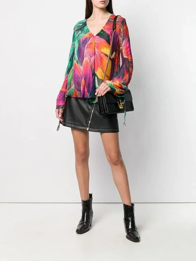 Shop Pinko Tropical Print Blouse In Green