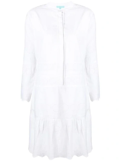 Shop Melissa Odabash Embroidered Shirt Dress - White