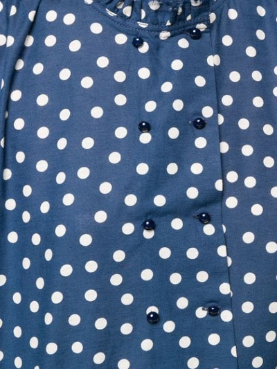 Shop Apc Double Breasted Polka Dot Shirt In Blue