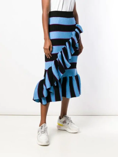 Shop Kenzo High-waisted Striped Skirt - Blue