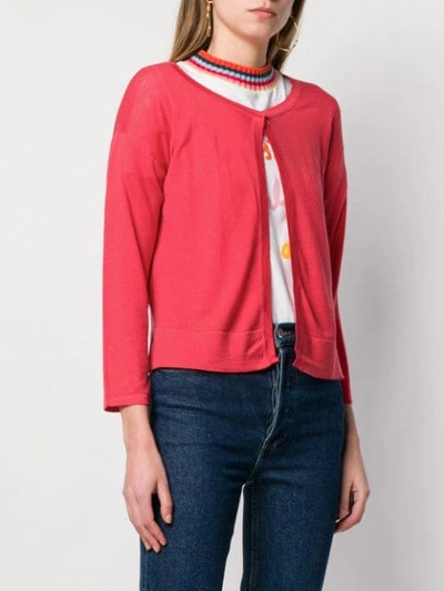 Shop Sottomettimi Knitted Cardigan In Red