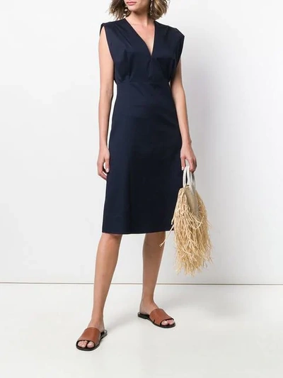 Shop Theory V-neck Dress In Blue