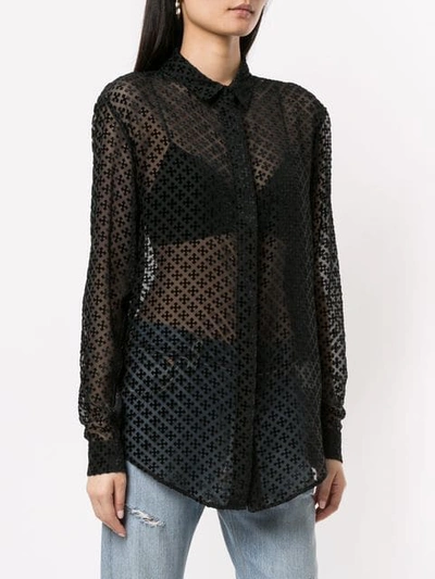 Shop Off-white Arrows Embroidered Sheer Shirt In Black