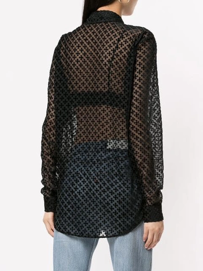 Shop Off-white Arrows Embroidered Sheer Shirt In Black