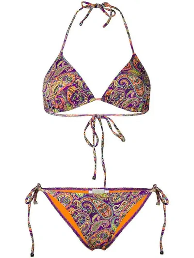 Shop Etro Paisley Bikini - Purple
