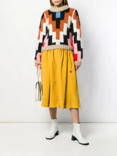 Shop Marc Jacobs Corduroy Midi Skirt  In 700 Yellow