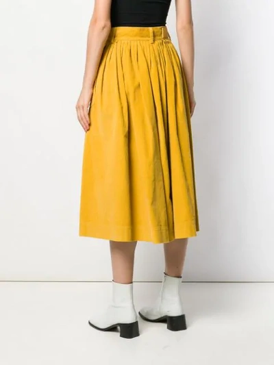 Shop Marc Jacobs Corduroy Midi Skirt  In 700 Yellow