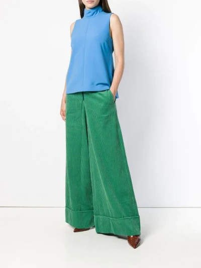 Shop Ultràchic Corduroy Palazzo Trousers - Green