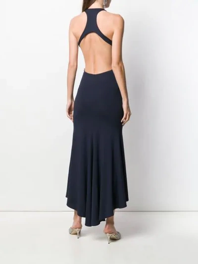 Shop Alexandre Vauthier Plunging Cut Out Dress In Blue