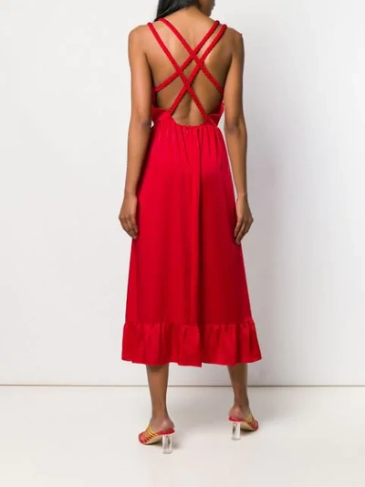 Shop Red Valentino Cross Strap Back Dress In Red