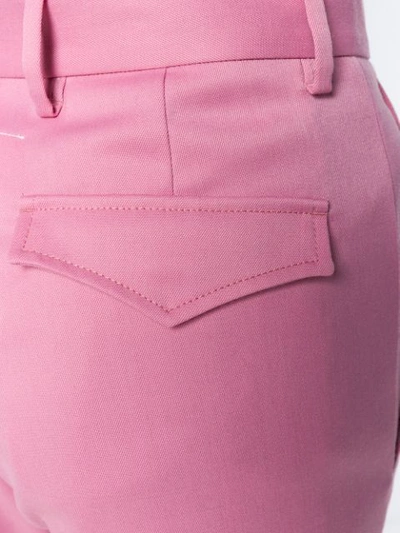 Shop Mm6 Maison Margiela Cropped High Waisted Trousers - Pink
