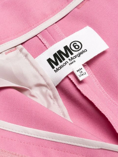 Shop Mm6 Maison Margiela Cropped High Waisted Trousers - Pink