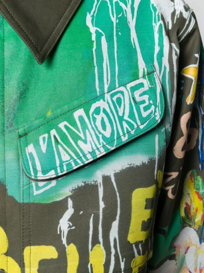 Shop Dolce & Gabbana Graffiti Art Print Jacket - Green