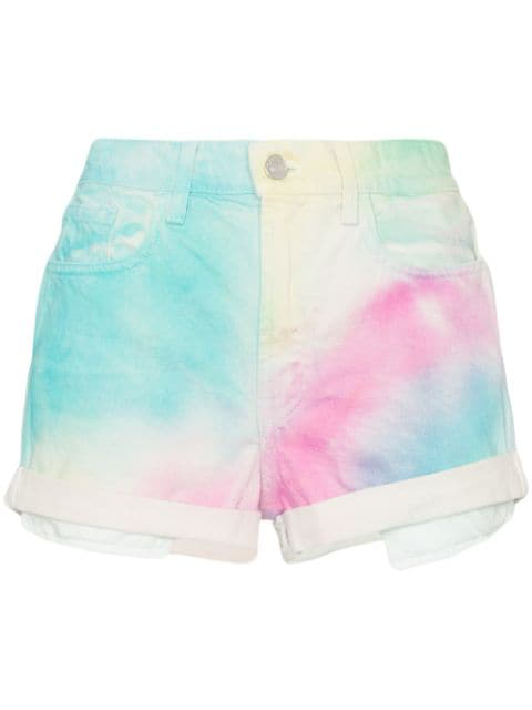 multi coloured denim shorts