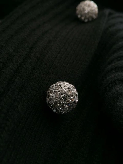 Shop Miu Miu Cashmere Crystal Button Cardigan - Black