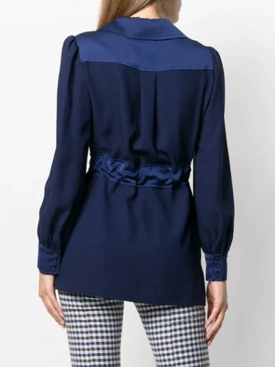 Shop Diane Von Furstenberg Stassie Satin Crepe Drawstring Jacket In Blue