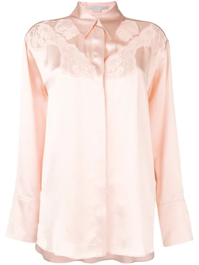 Shop Stella Mccartney Lace Detail Shirt In Pink