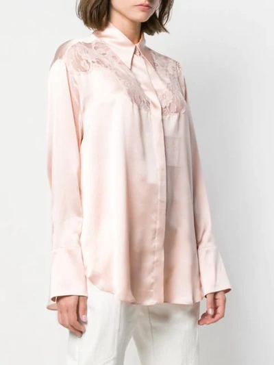 Shop Stella Mccartney Lace Detail Shirt In Pink