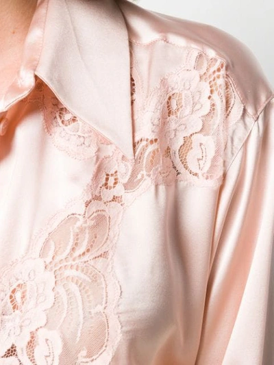 Shop Stella Mccartney Lace Detail Shirt In Pink